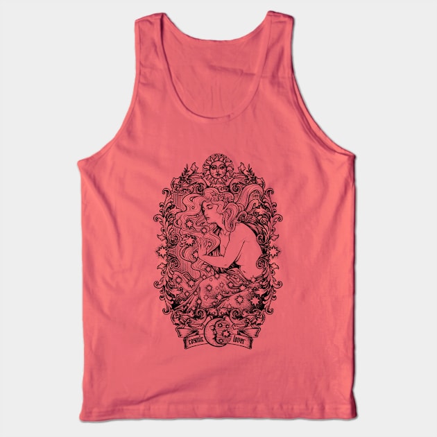 COSMIC LOVER lineart version Tank Top by Medusa Dollmaker